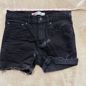 Levi's Women's Distressed Black Jean Shorts